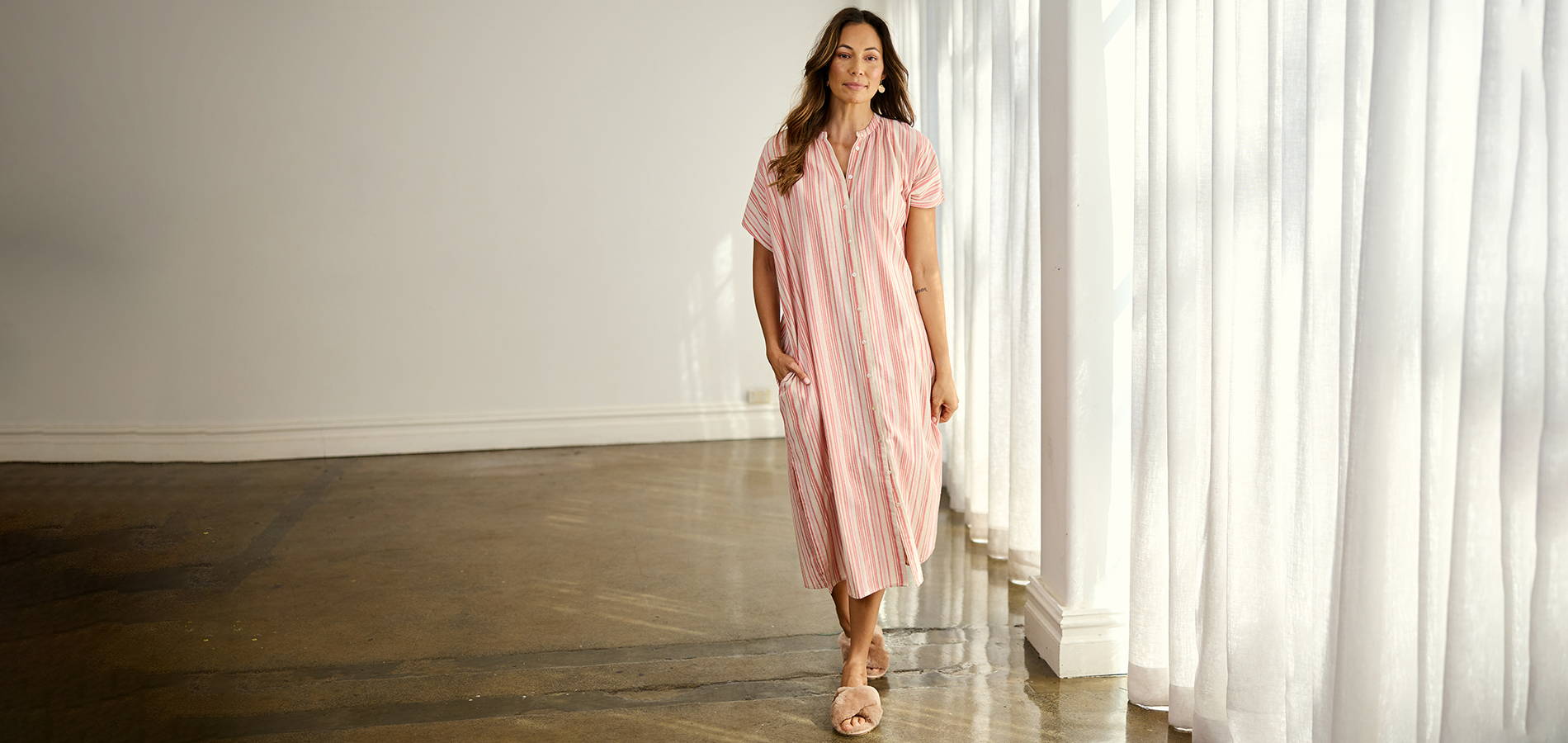Cotton Throw Over Lounge Dress 