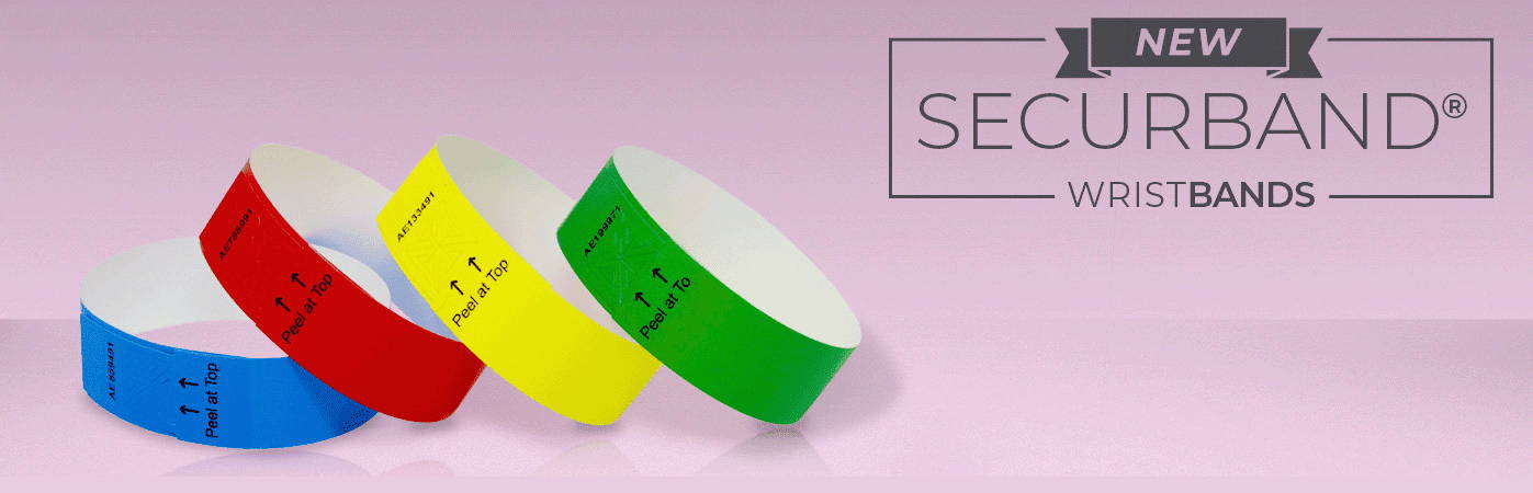 SecurBand stock images banner stacked in row wristbands