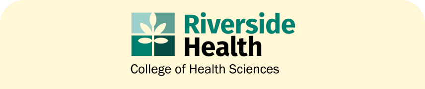 Riverside Health College of Health Sciences logo.