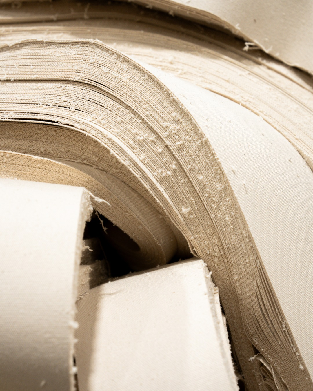 Rolls of canvas fabric