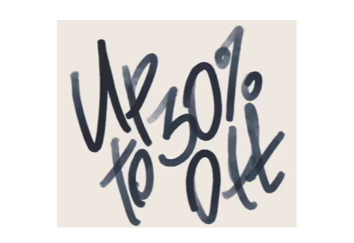 Text promoting a sale: 