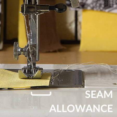 showing the used seam allowance when stitching two fabric pieces together