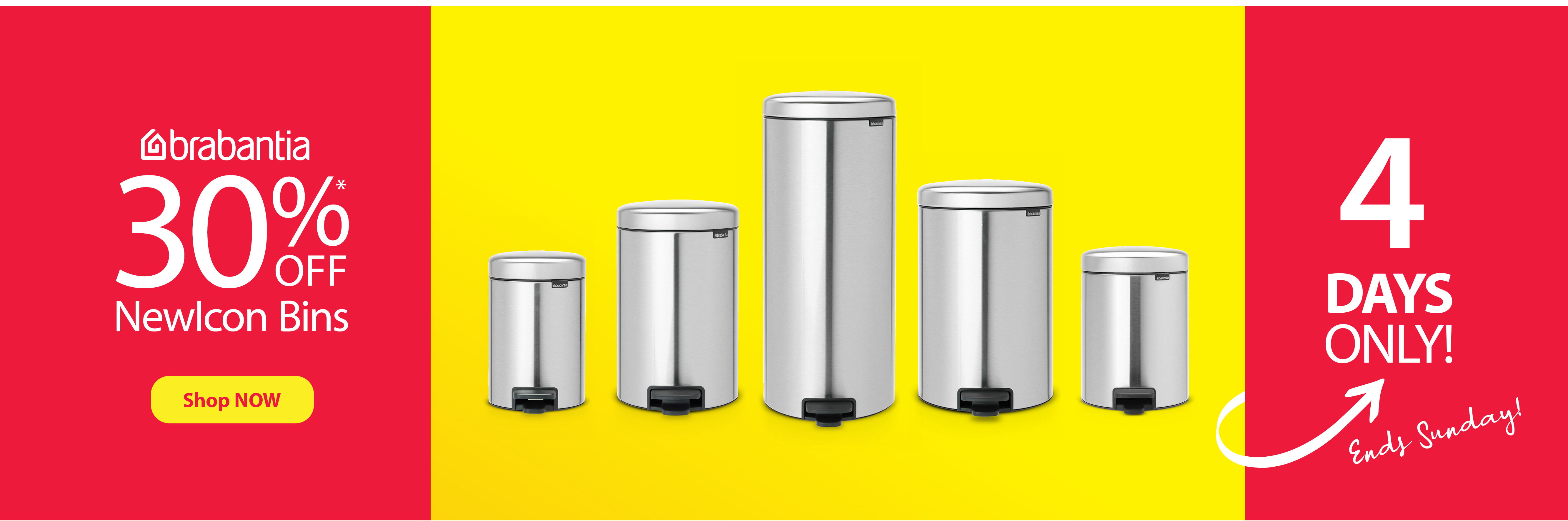 30% Off brabantia NewIcon Bins homepage banner