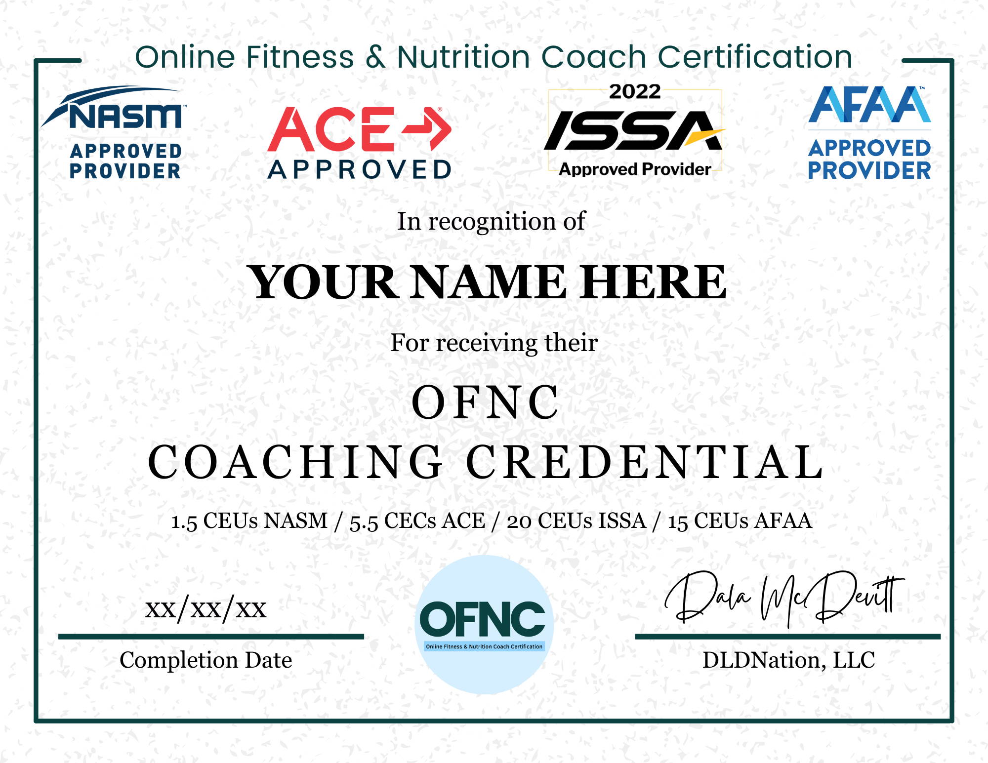 Online Fitness & Nutrition Coaching Certification 