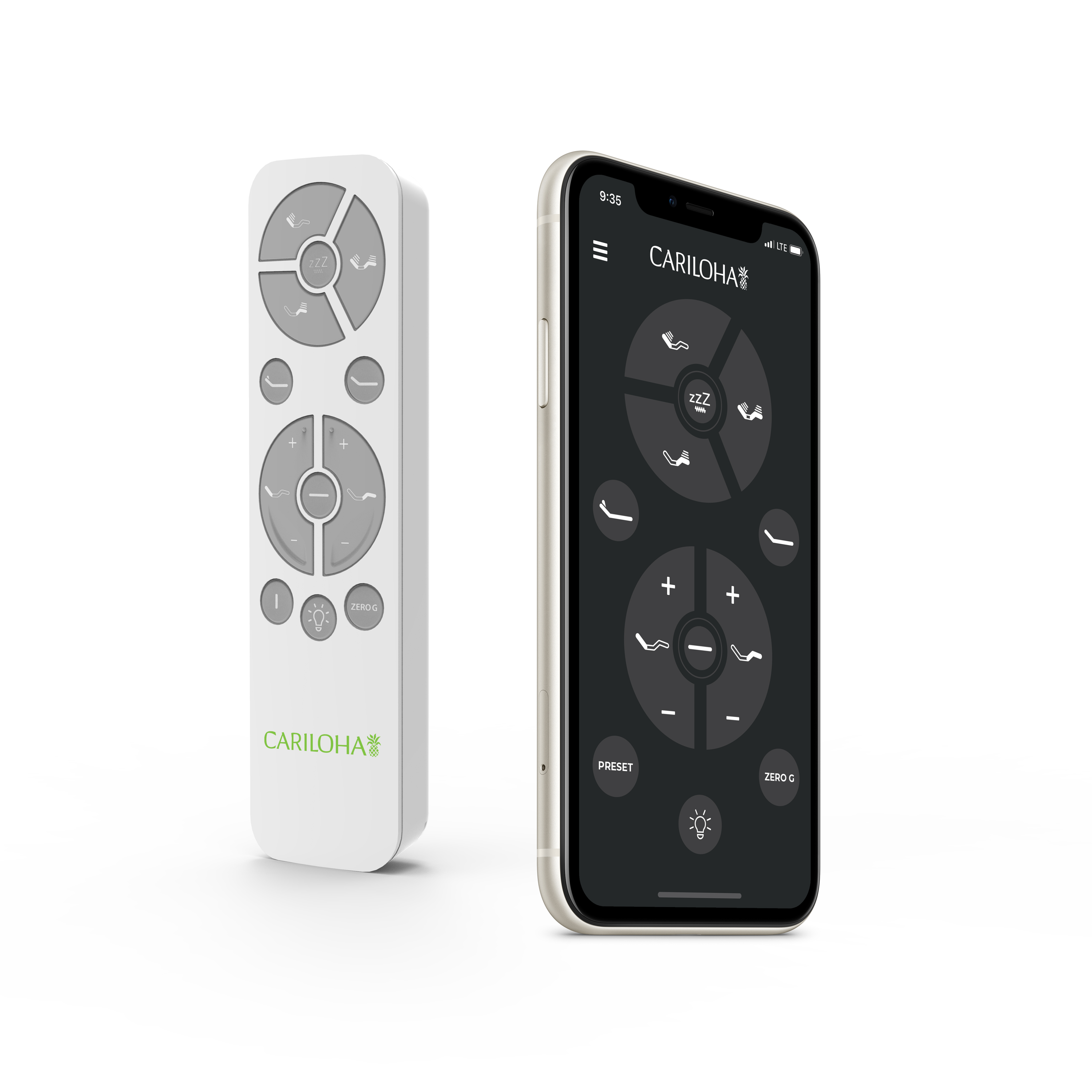 rendered image of remote control and app