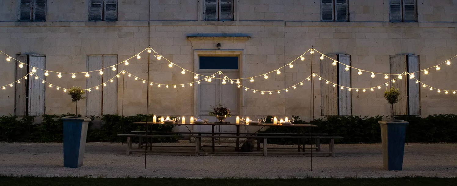 5m 20 Warm White LED Connectable Festoon Lights White Cable Core Series