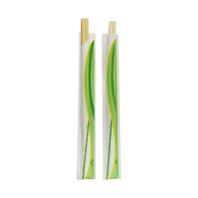 A pair of wrapped bamboo chopsticks