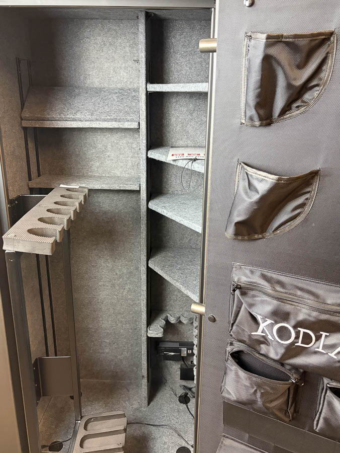 KODIAK CLOSEOUT gun safe exterior with sale price tag on door - SES spring cleaning sale