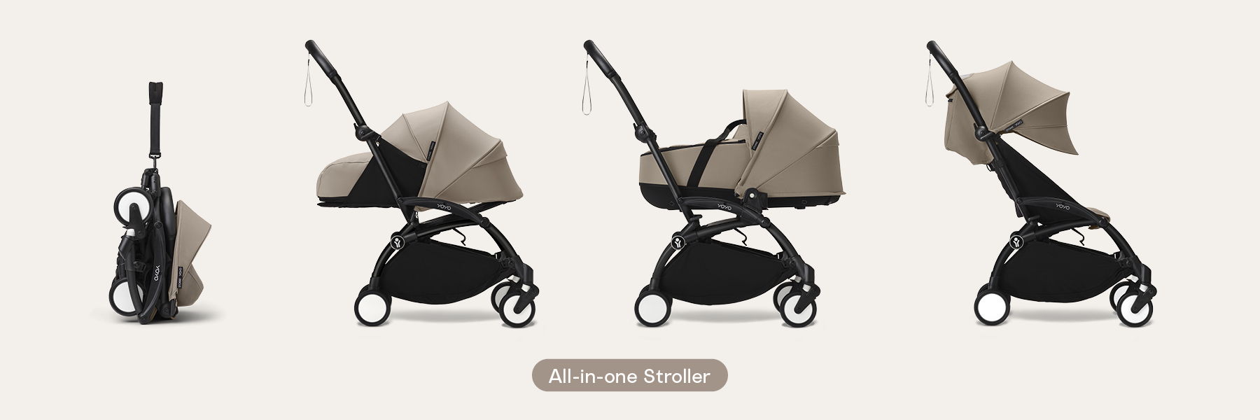 Stokke YOYO Stroller showing all modes