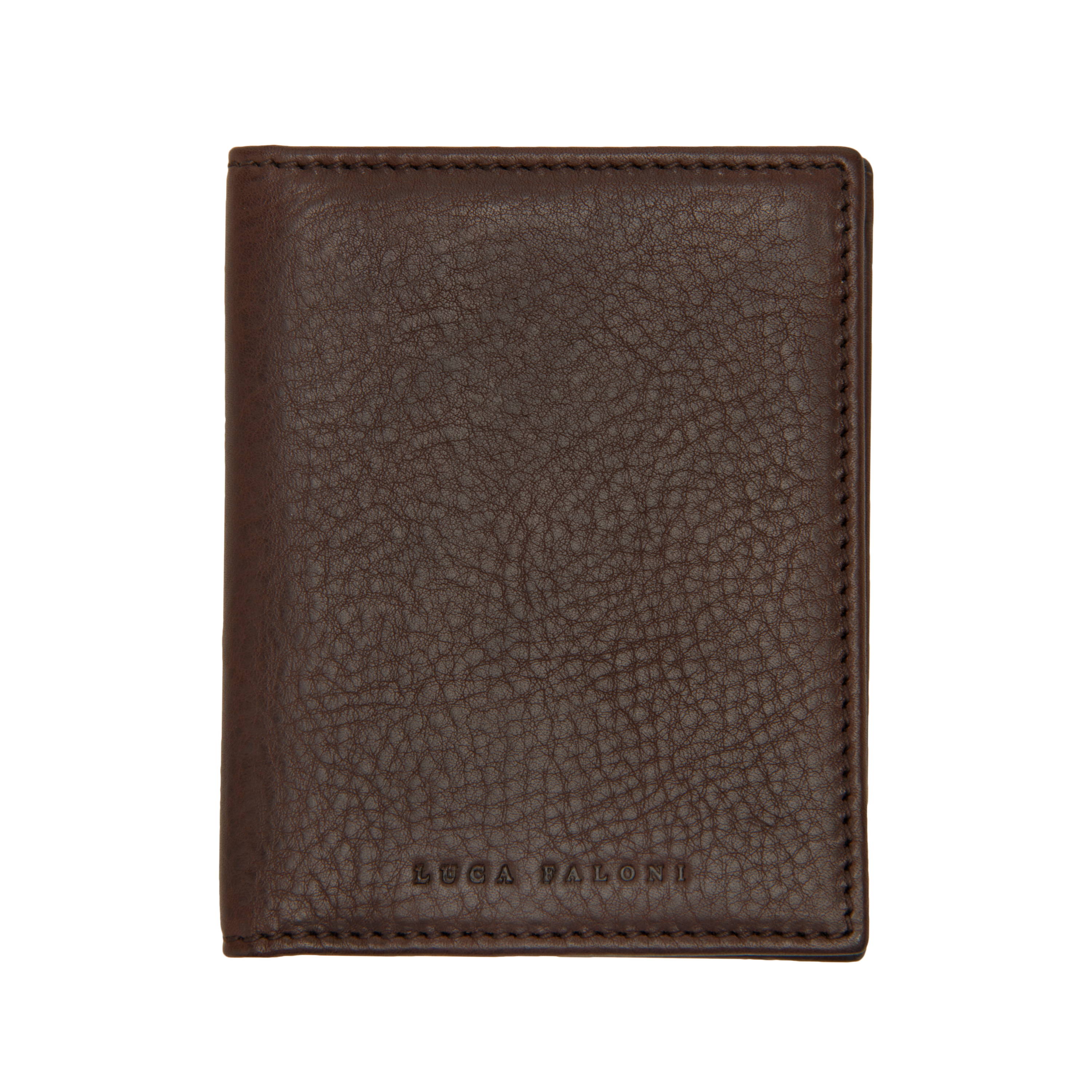 Luca Faloni Chocolate Brown Bifold Cardholder Made in Italy