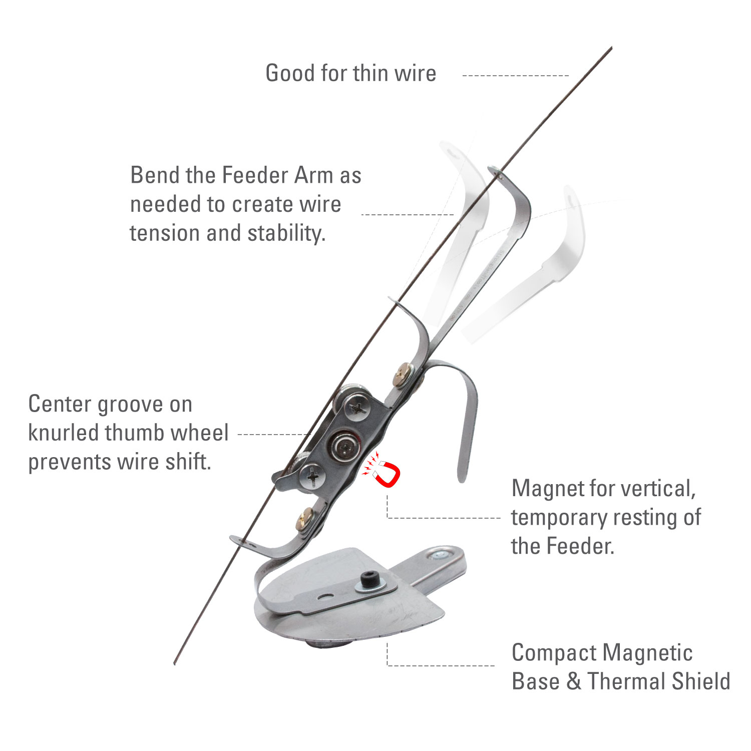 TIG Feeder, Light Weight TIG Wire Feeder, 7 Tension Control, Magentic Vertical Resting, Knurled Thumb Wheel, ATF100, Strong Hand Tools