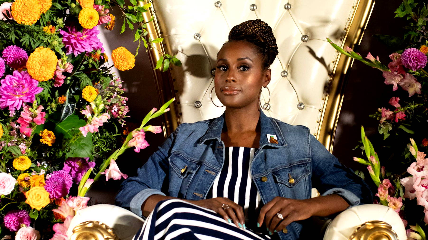 Bright Floral Instal Surrounding Issa Rae 