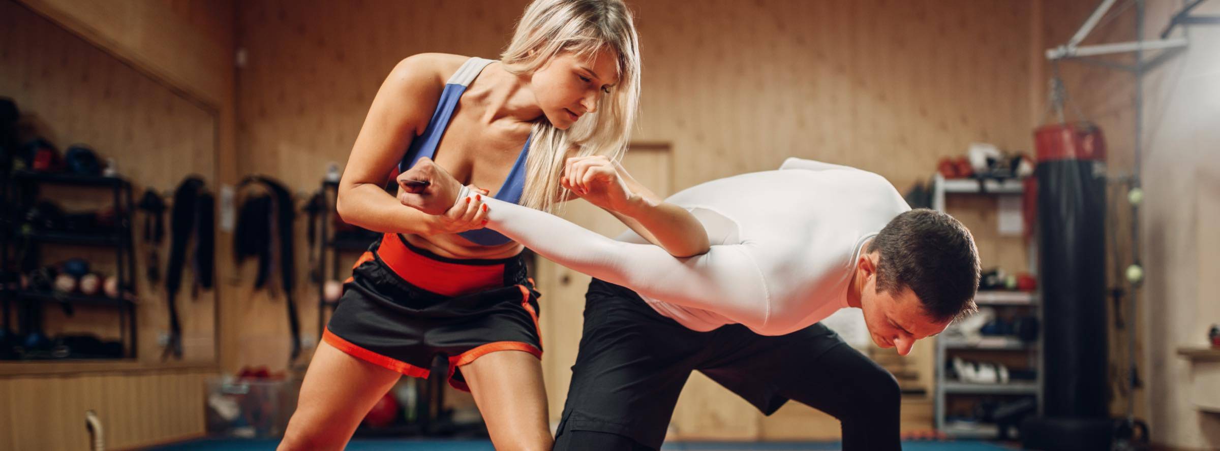 Woman Practicing Self Defense Training