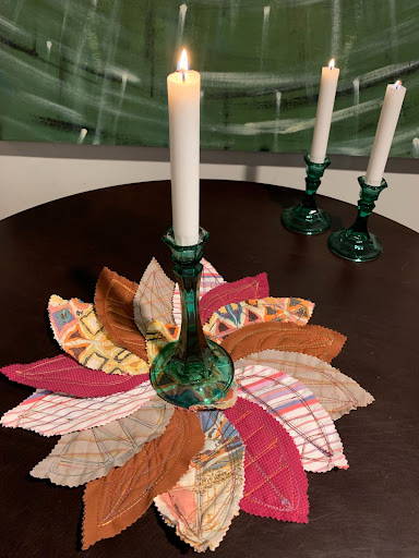 DIY Leaf Centerpiece Candles