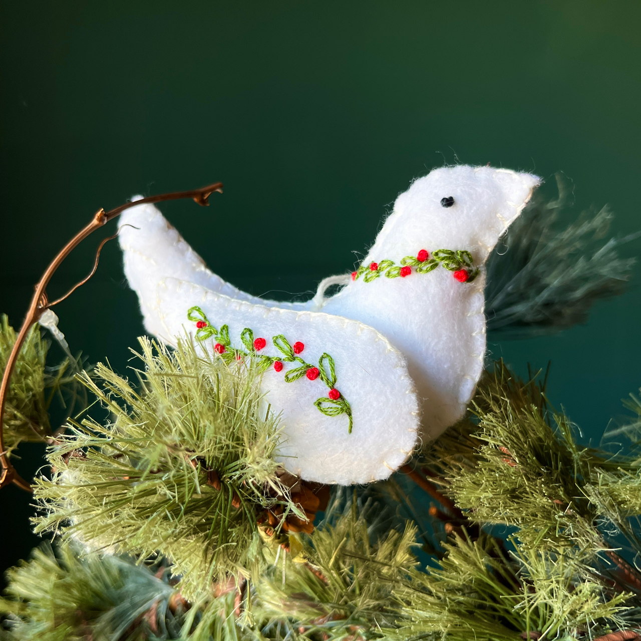 Emboidered Dove Ornament Class