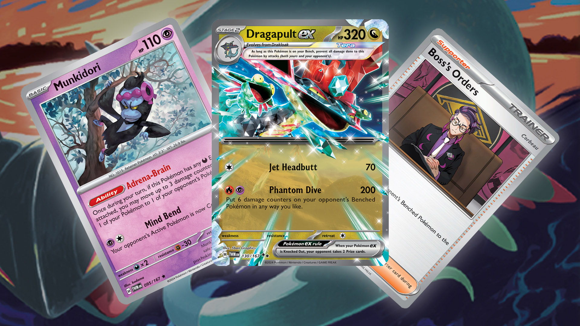 pokémon tcg competitive meta breakdown - Dragapult ex, Munkidori, and Boss's Orders from the Pokémon TCG.