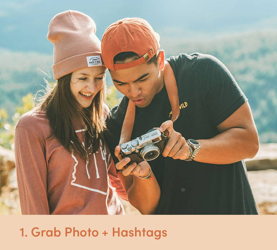 1. Grab Photo + Hashtags