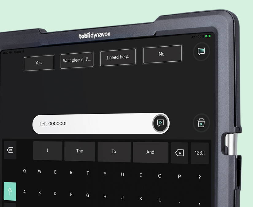 Tobii Dynavox TD Pilot device featuring TD Talk app