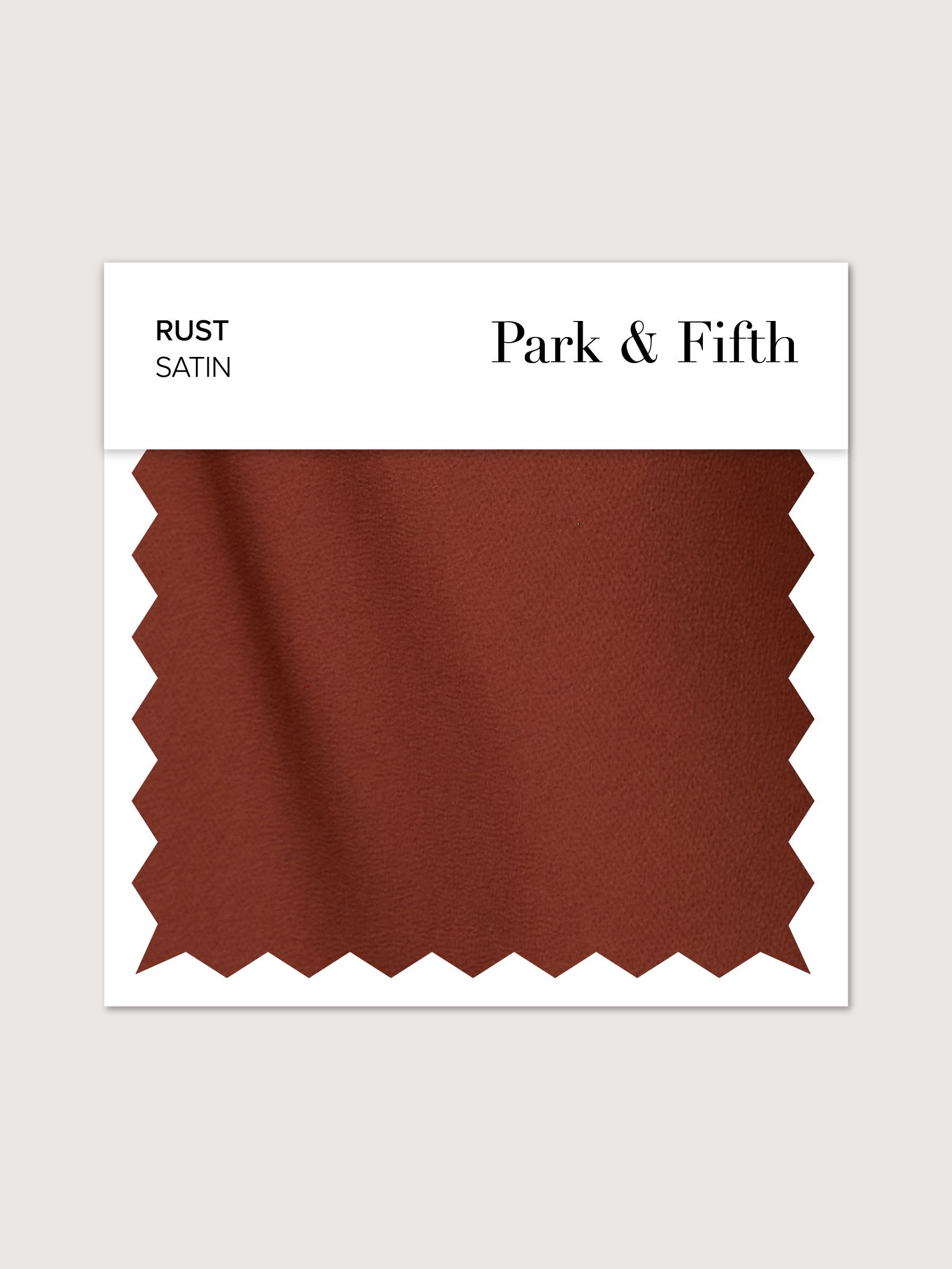 Rust satin fabric swatch from Park & Fifth.