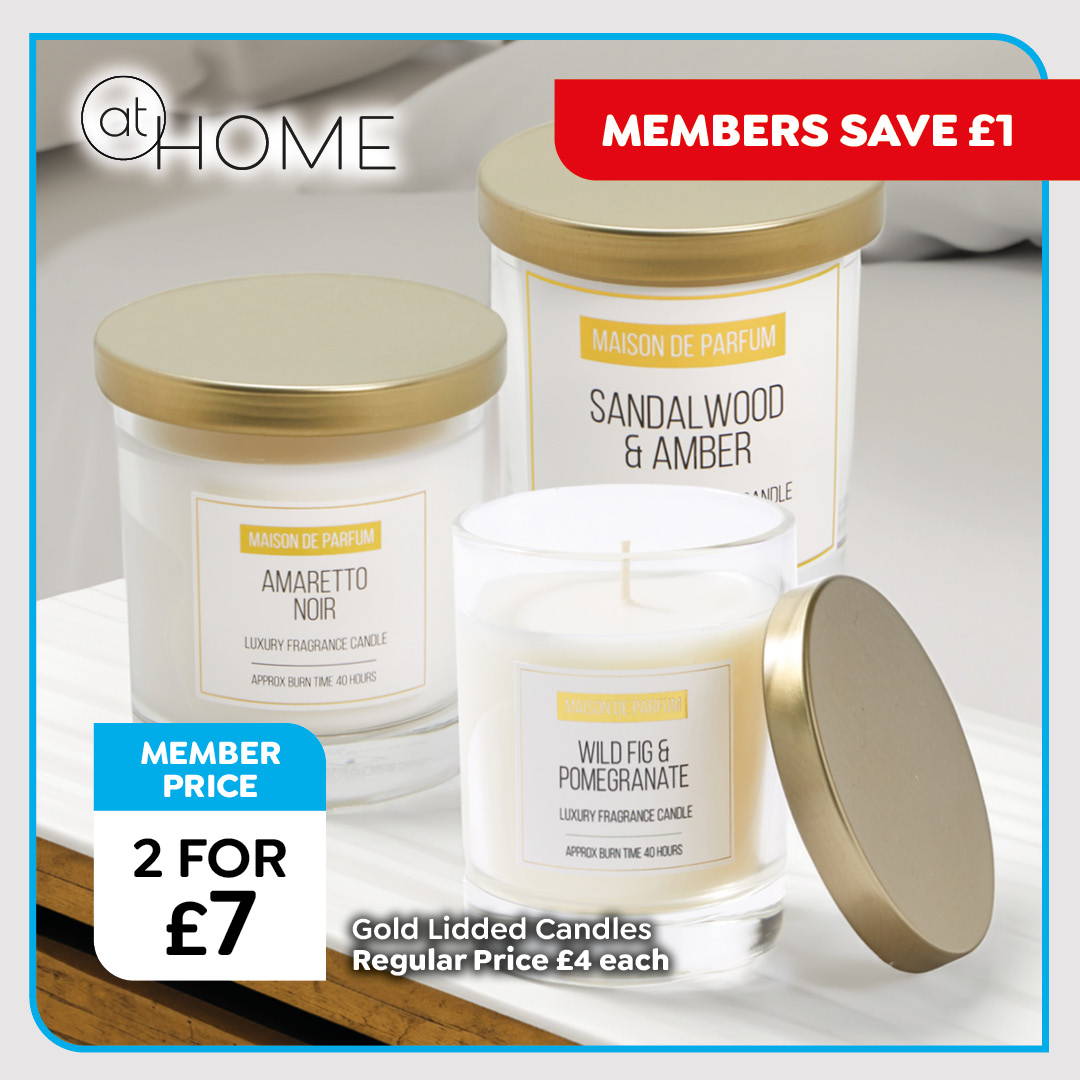 At Home gold lidded candles - member offer