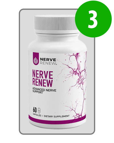 Bottle of Nerve Renew dietary supplement with 60 capsules.