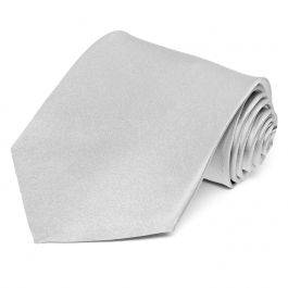 Silver solid color tie