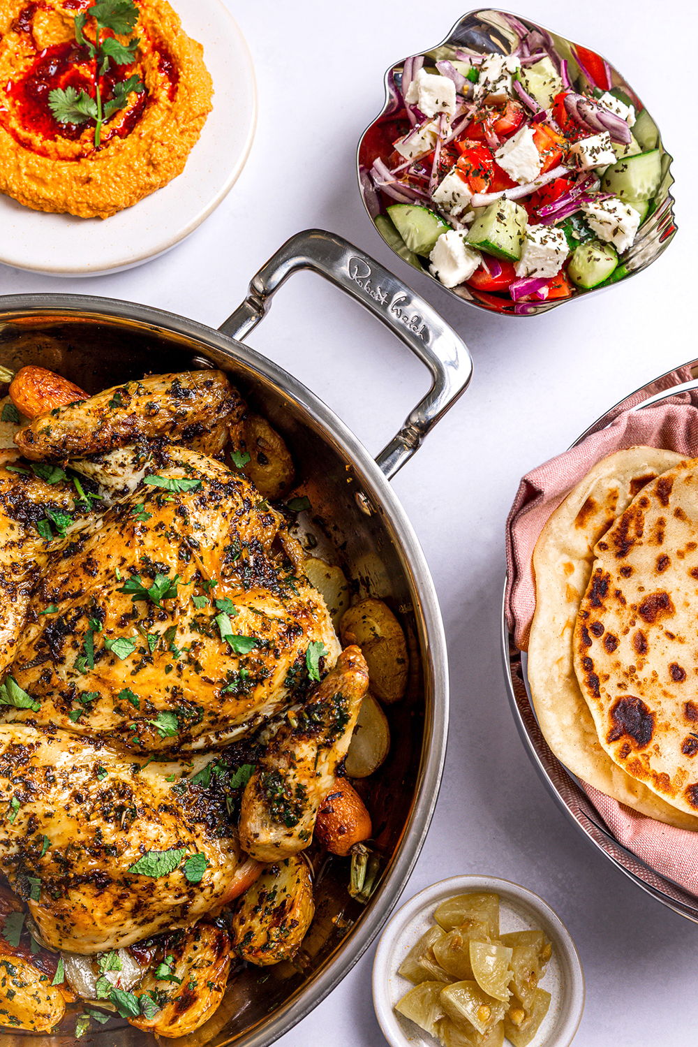 Spatchcock Chicken with Chermoula and Homemade Flatbreads