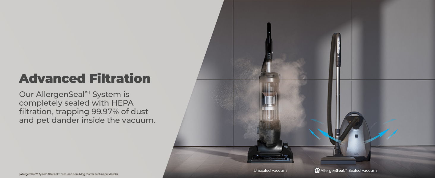 Advanced filtration vacuum cleaners with enhanced dust and allergen capture technology.
