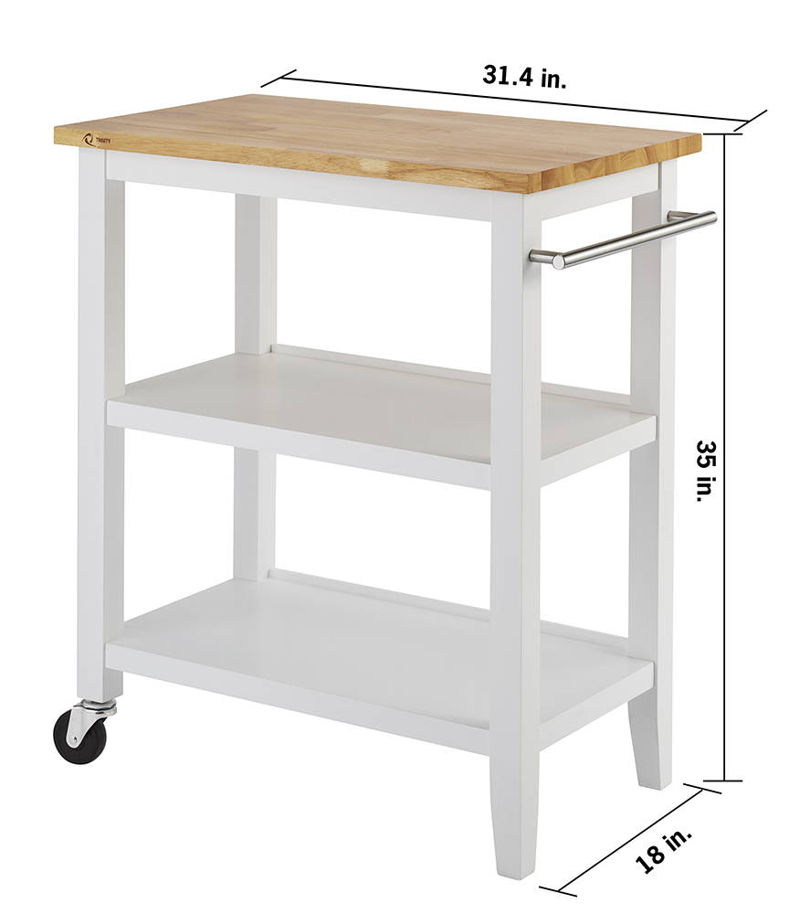 Dimensions of the kitchen cart with wheels