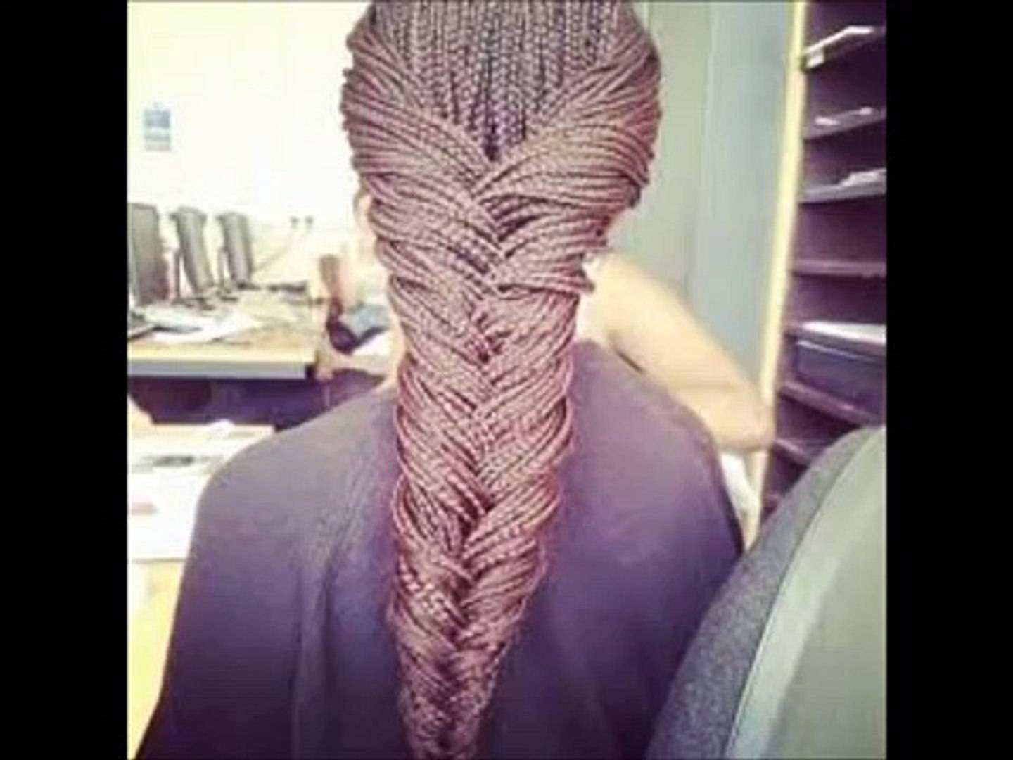 Adding a twist to a regular fishtail with box braids