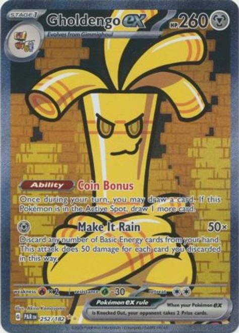 Gholdengo EX Pokemon card with 260 HP and two special abilities.