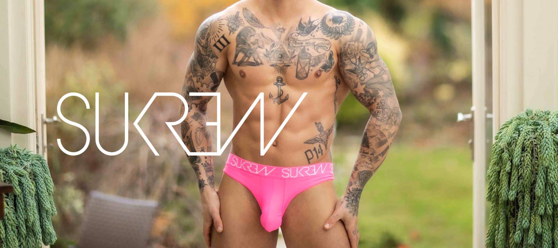 Sukrew Stirling V Brief men's underwear jock slip enhance backless male bikini 
