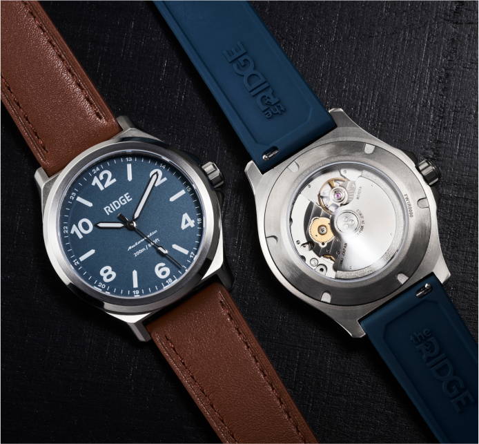 front and back of Ridge Titanium Field Watch