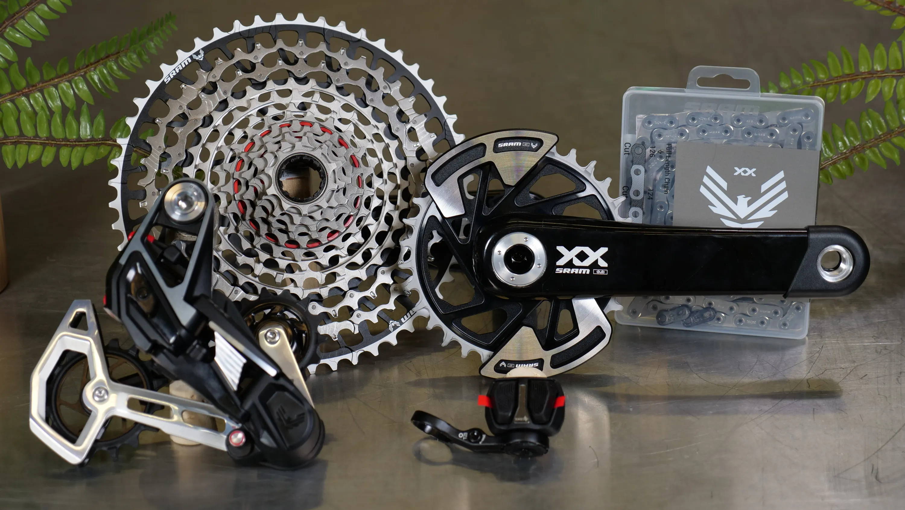 sram xx t-type axs transmission groupset on a table
