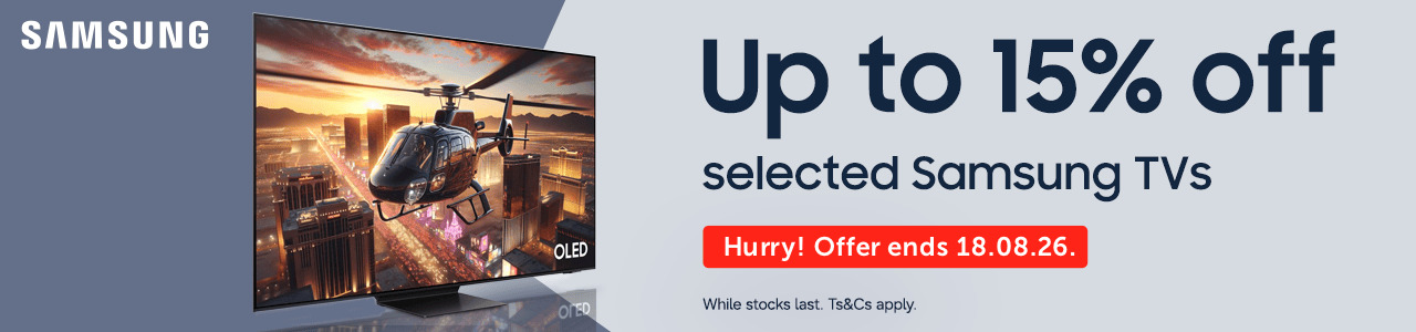 Up to 15% off selected Samsung TVs