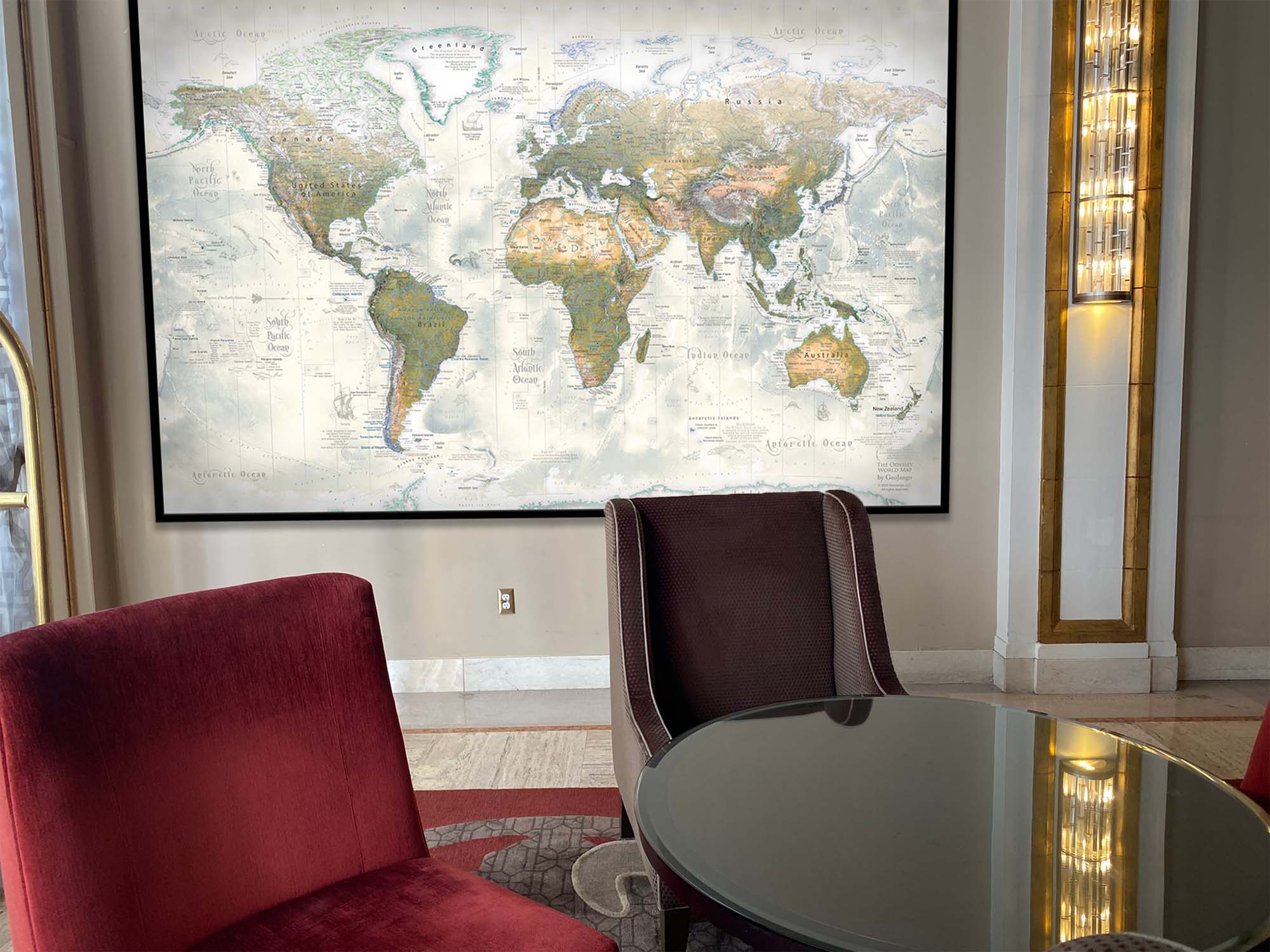 big world map for wall display 