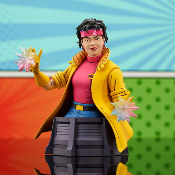 Jubilee with yellow coat and sparks coming out of hands animated bust