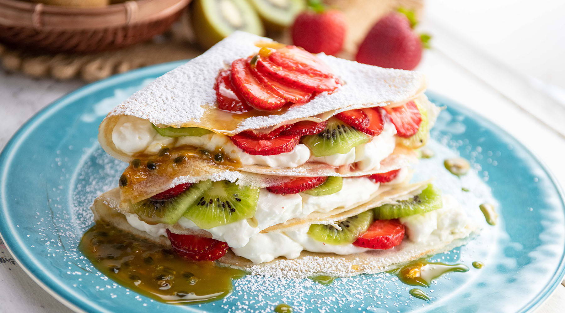 Strawberry and Kiwi Crepes