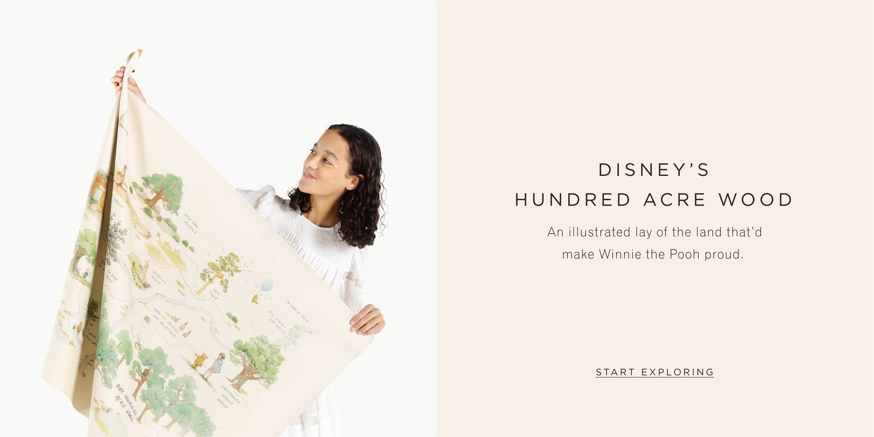 Disney's Hundred Acre wood. An illustrated lay of the land that'd make Winnie the Pooh proud. START EXPLORING.