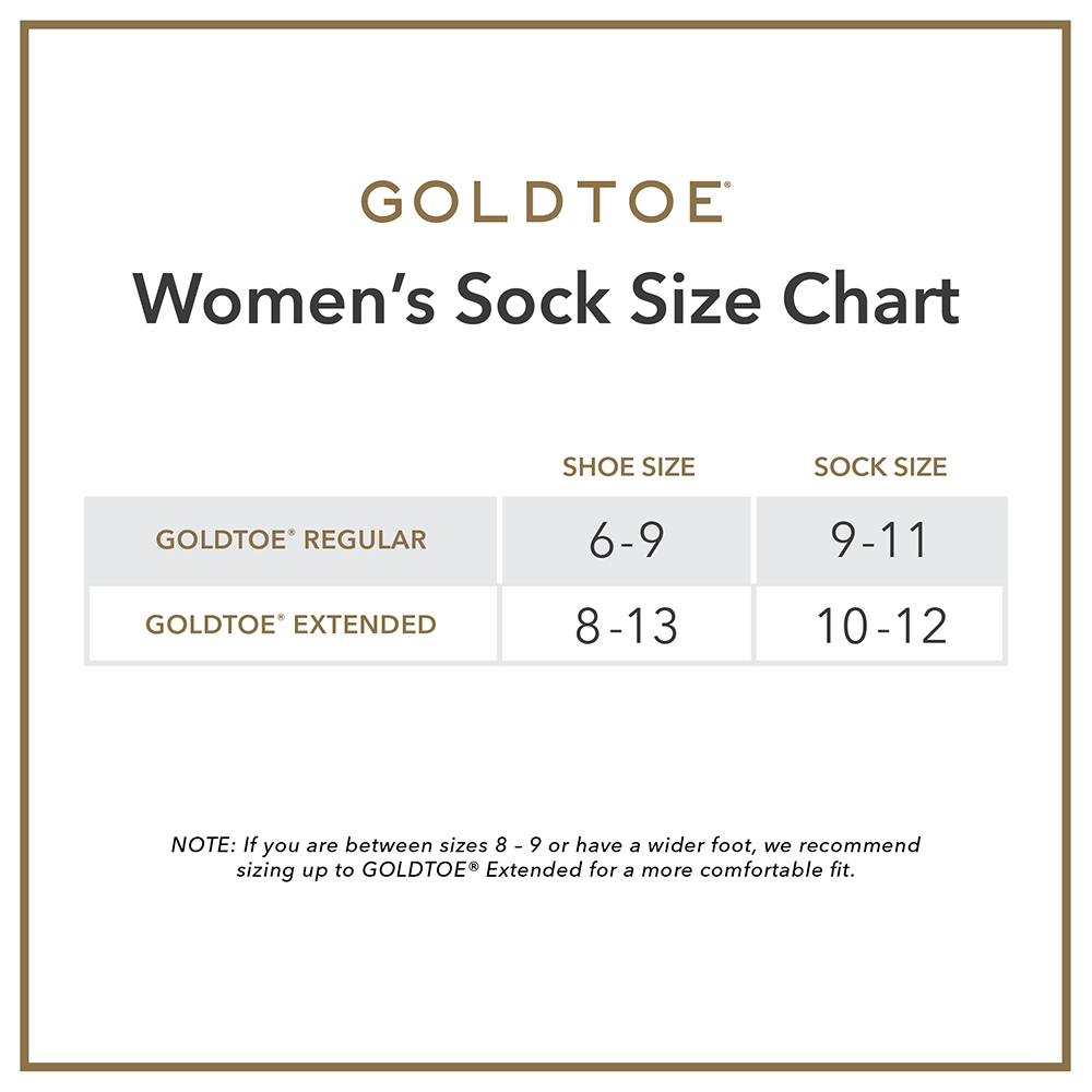 junk Lima Retaliate Size Chart for Socks | Gold Toe