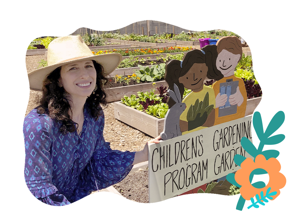 Babo Botanicals Founder- Kate Solomon at a Childrens Gardening Program
