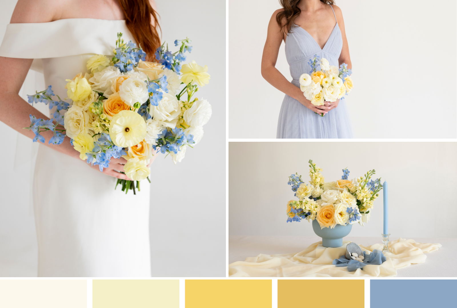 blue and buttercream