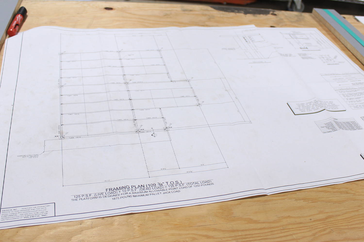 Mezzanine blueprints for College Park Industries mezzanine.