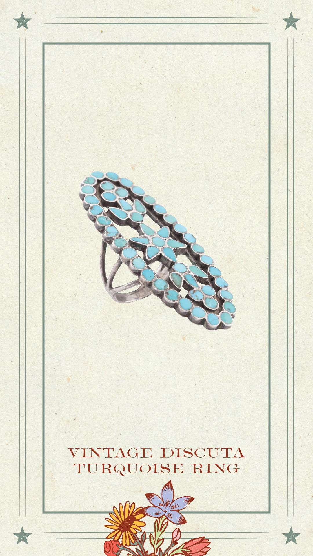 Mother's Day Gift Guide, Vintage Discuta Turquoise Ring