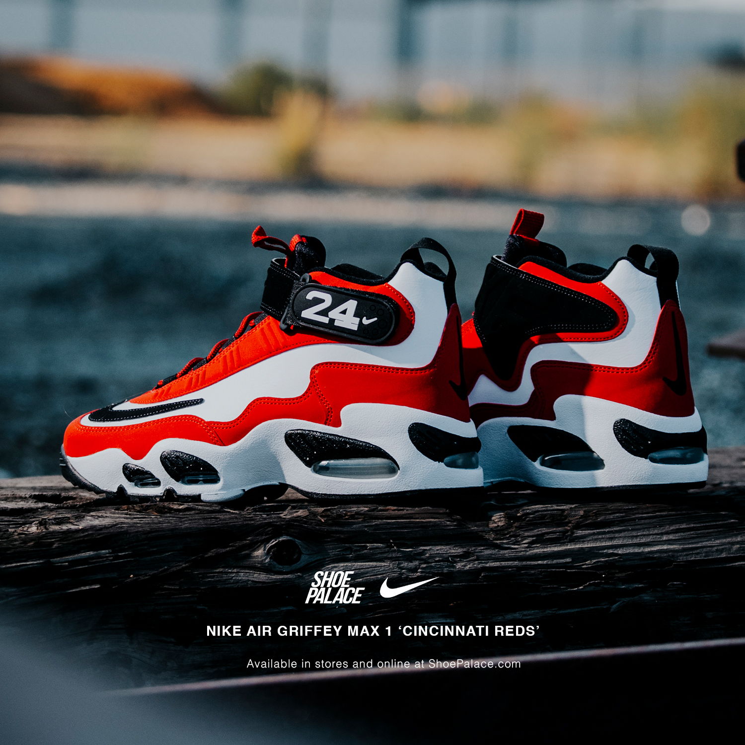 Nike Air Griffey Max 1 in red and white colorway.