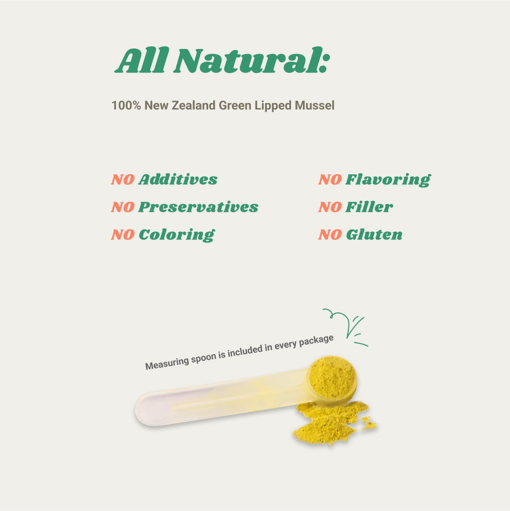 Azestfor Green Lipped Mussel for Dogs, 100% New Zealand Green Lipped Mussel, No Additives, No Preservatives, No Coloring No Flavoring, No Filler, No Gluten
