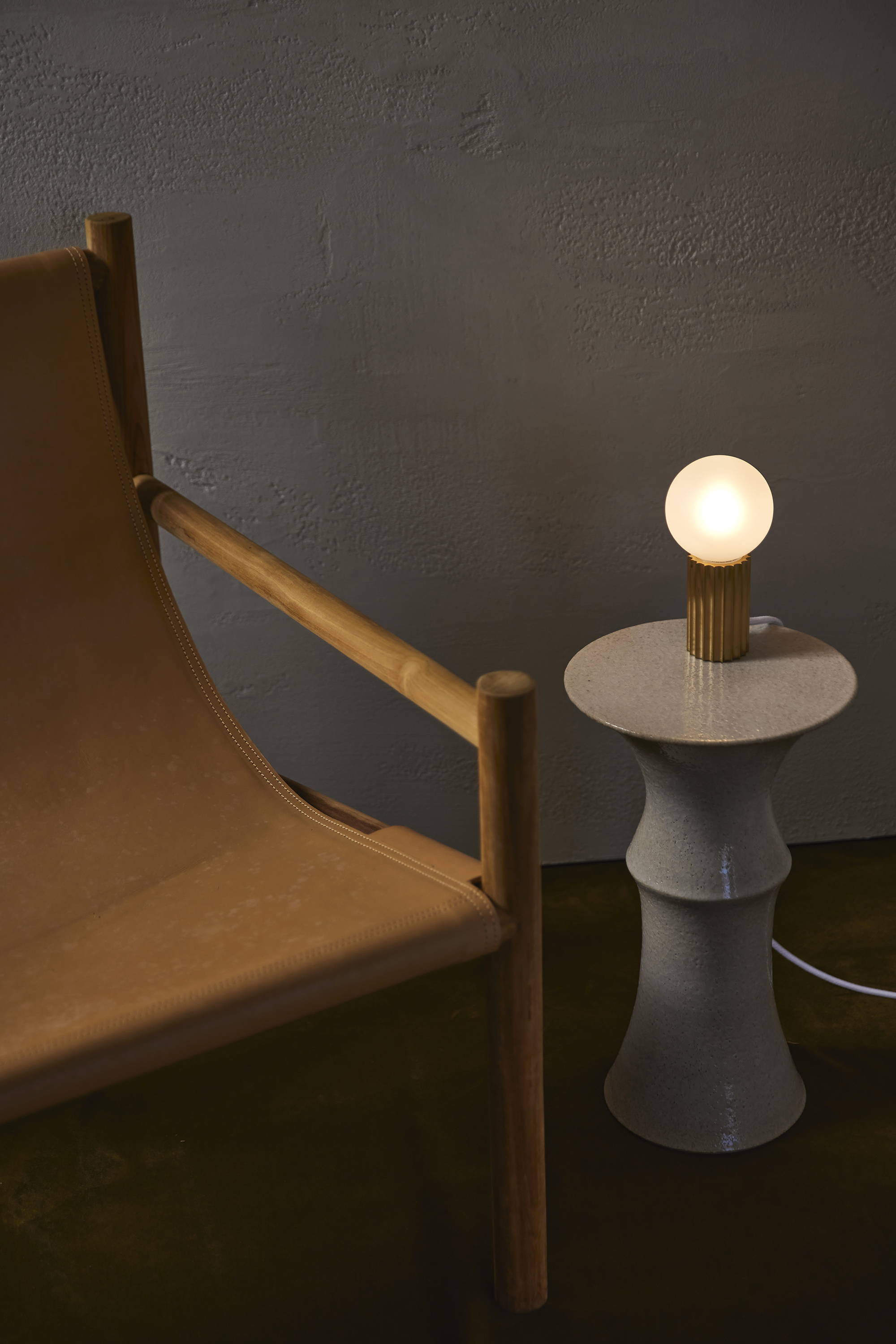 Fluted Brass Table Lamp