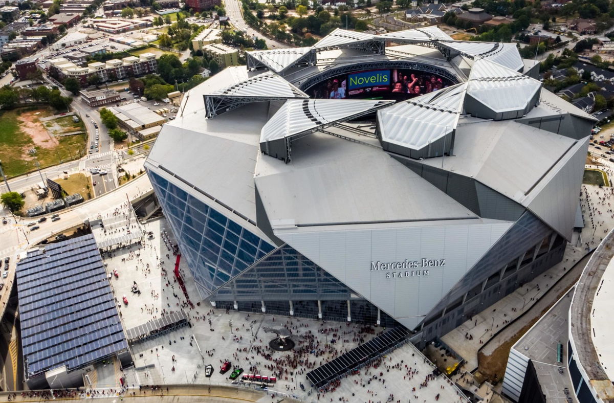 Installing train horns on buildings and stadiums