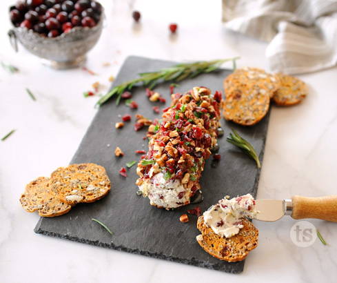 holiday cranberry cheese log