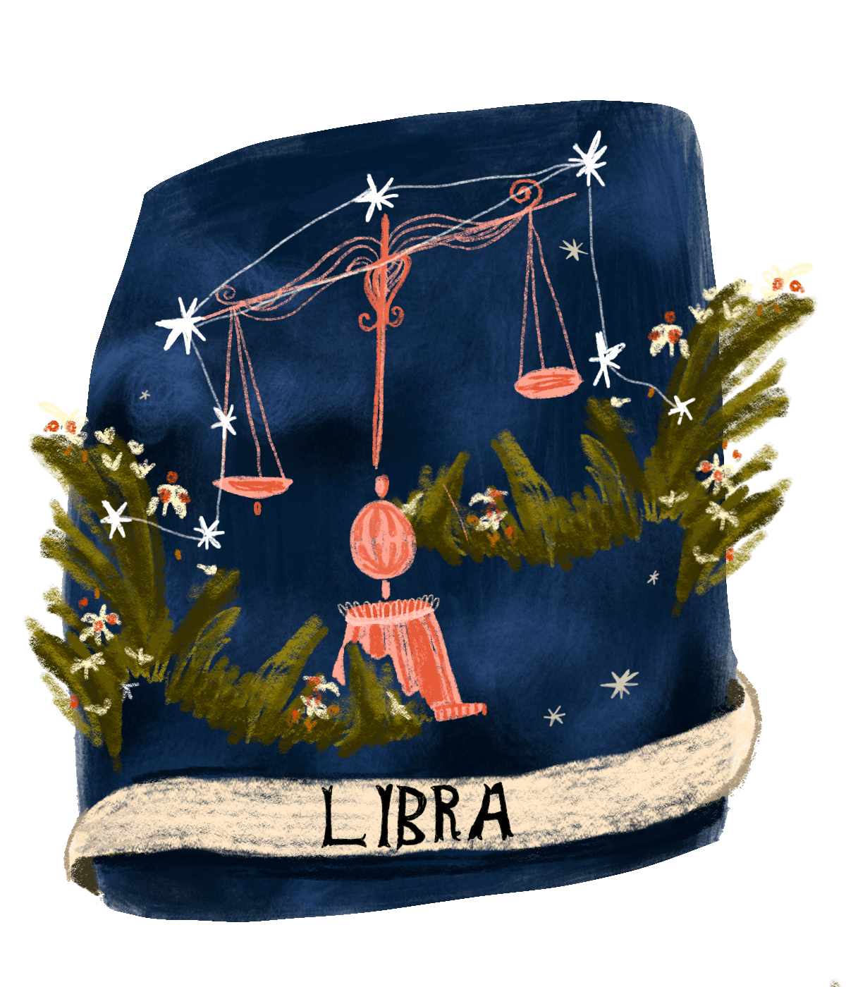 An illustration of the Libra star sign.